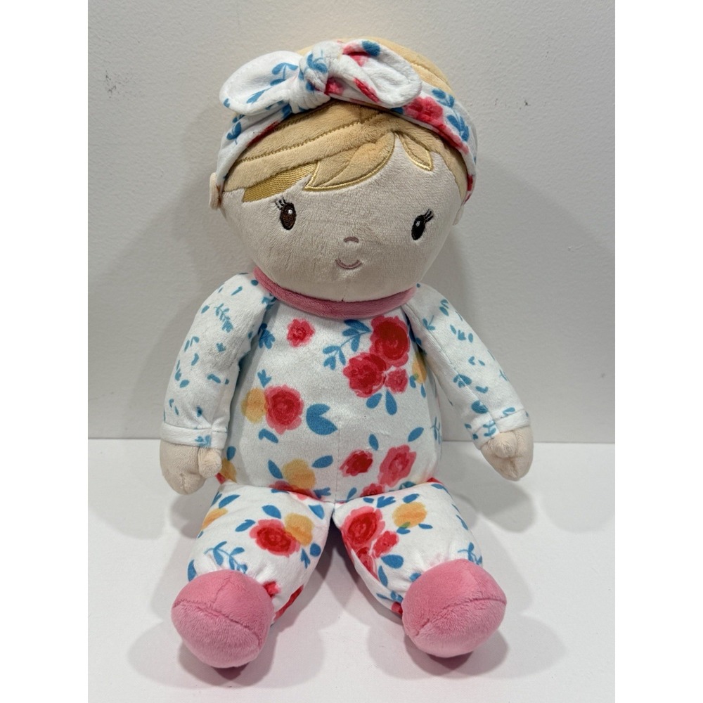 Douglas Baby Vera 13" Floral Girl Doll Cuddle Toy Plush Stuffed PJ Blonde Floral